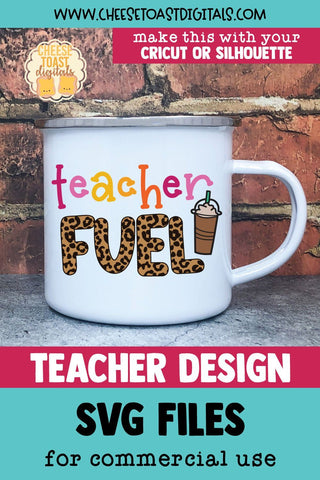 Leopard Print Teacher SVG | Teacher Fuel SVG Cheese Toast Digitals 