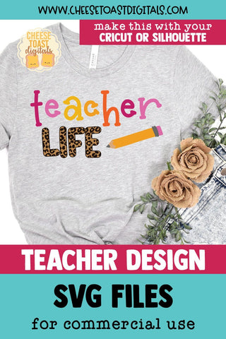 Leopard Print Teacher SVG | Teacher Life SVG Cheese Toast Digitals 