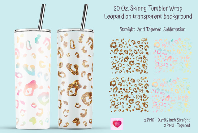 Leopard Print Tumbler. 20 oz Glitter Tumbler Sublimation Sublimation Kseniia designer 