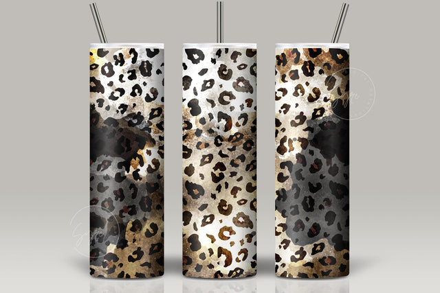 Leopard Print Tumbler Wrap, Cheetah Print Design, Skinny Tumbler 20 oz Design PNG, Commercial Use, Seamless Sublimation Travel Tumbler Sublimation Syre Digital Creations 