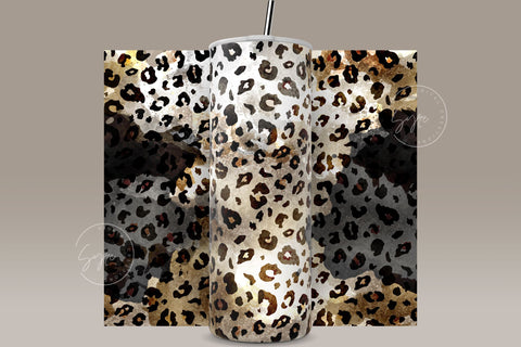 Leopard Print Tumbler Wrap, Cheetah Print Design, Skinny Tumbler 20 oz Design PNG, Commercial Use, Seamless Sublimation Travel Tumbler Sublimation Syre Digital Creations 