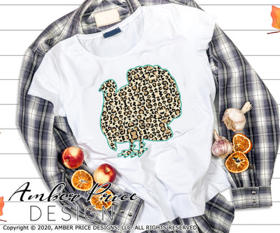 Leopard print Turkey SVG PNG DXF | Thanksgiving SVGs | Fall / Autumn Home Decor SVG SVG Amber Price Design 