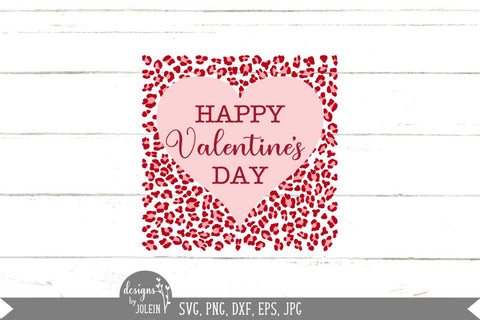 Leopard Print Valentine's Day SVG SVG Designs by Jolein 