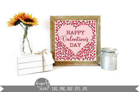 Leopard Print Valentine's Day SVG SVG Designs by Jolein 