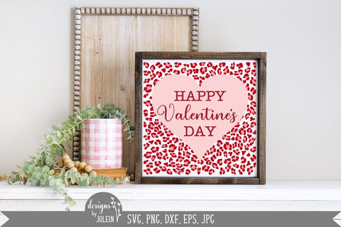 Leopard Print Valentine's Day SVG SVG Designs by Jolein 