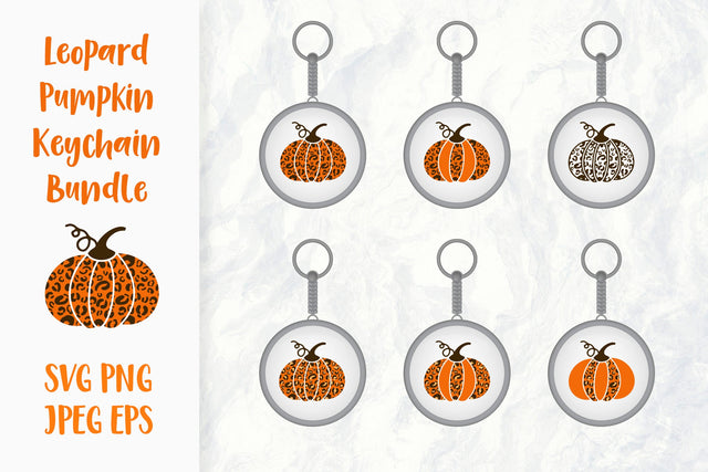 Leopard pumpkin keychain bundle SVG. Fall keychain SVG LaBelezoka 