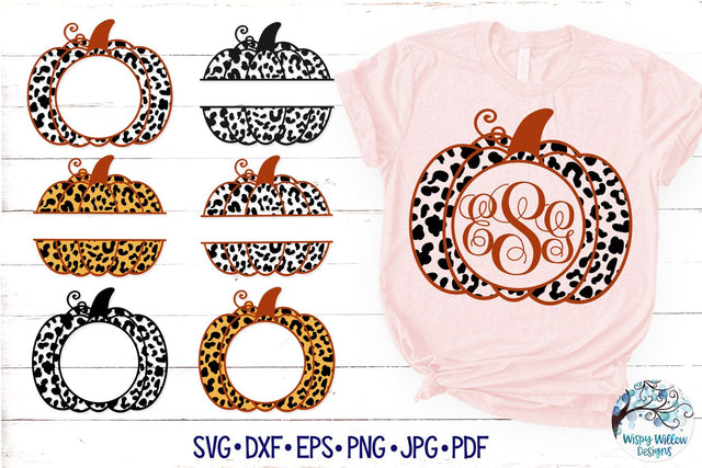 Leopard Pumpkin Monogram SVGs SVG Wispy Willow Designs 