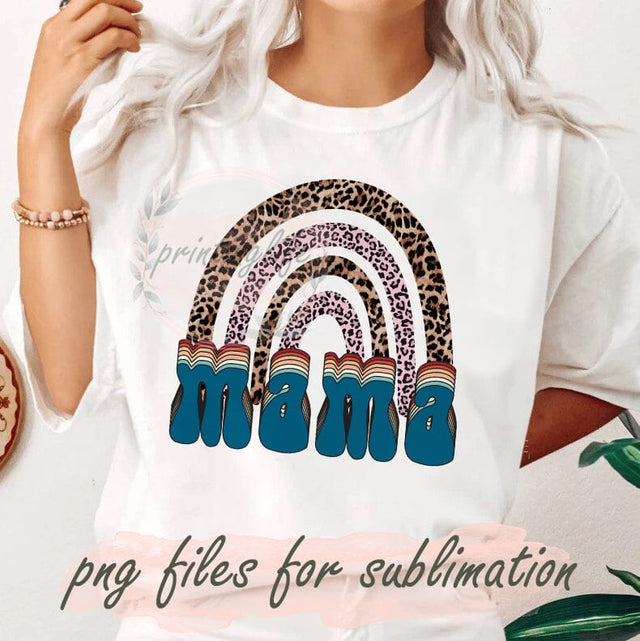 Leopard Rainbow Mama Png, Mother's Day Sublimation, Cheetah Mama Rainbow Png, Cheetah Print Png, Rainbow Png, Leopard Rainbow Png Sublimation PrintingLife 