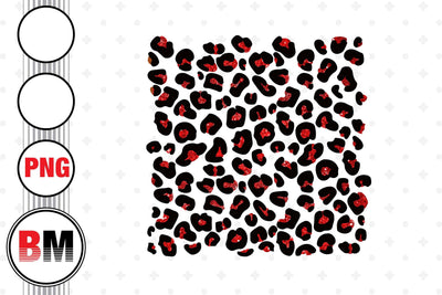 Leopard Red Glitter PNG Files Sublimation BMDesign 