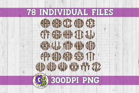 Leopard Scalloped Monogram Set PNG for Sublimation Sublimation Greedy Stitches 