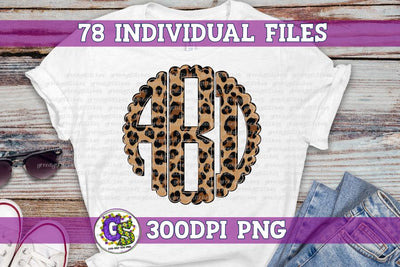 Leopard Scalloped Monogram Set PNG for Sublimation Sublimation Greedy Stitches 