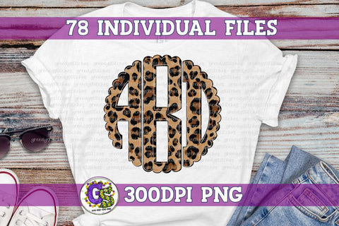 Leopard Scalloped Monogram Set PNG for Sublimation Sublimation Greedy Stitches 