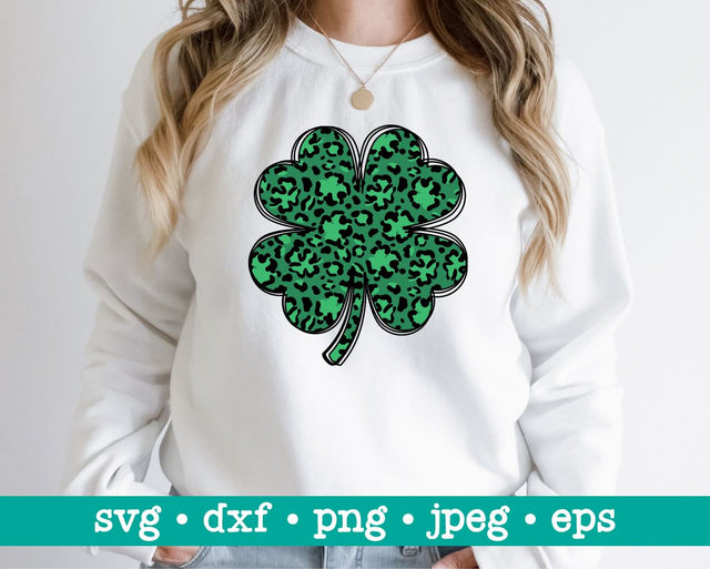 Leopard shamrock svg, St Patricks day svg, Leopard svg cuttable, Clover svg, Shamrock svg, Leopard shamrock, Lucky svg, Clover svg file SVG MAKStudion 