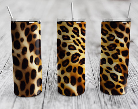 Leopard Skin Tumbler Sublimation Designs Bundle, 20 Oz Skinny Tumbler Designs, Leopard Spots Tumbler PNG, 5 Designs Sublimation HappyDesignStudio 