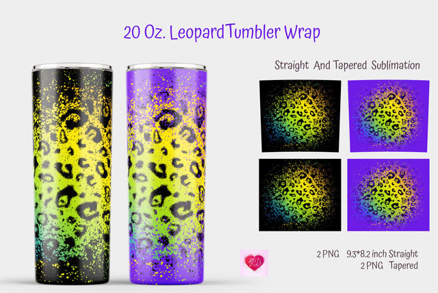 Leopard Skinny Tumbler Sublimation. Tapered tumbler Sublimation Kseniia designer 