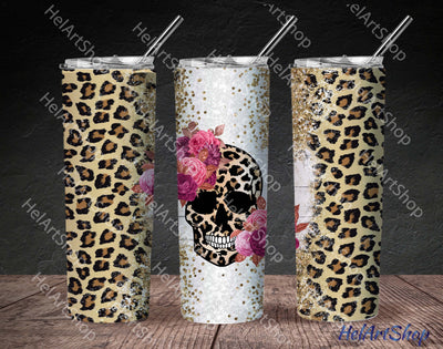 Leopard Skull PNG | Sublimation Tumbler Sublimation _HelArtShop_ 