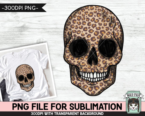 Leopard Skull SUBLIMATION design PNG, Leopard Skull png file, Skull PNG sublimation designs, Halloween Shirt Sublimation, Skull download Sublimation Wild Pilot 
