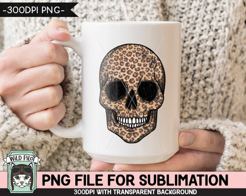 Leopard Skull SUBLIMATION design PNG, Leopard Skull png file, Skull PNG sublimation designs, Halloween Shirt Sublimation, Skull download Sublimation Wild Pilot 
