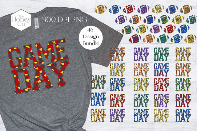 Leopard Sublimation Game Day Football Bundle Sublimation The Honey Company 