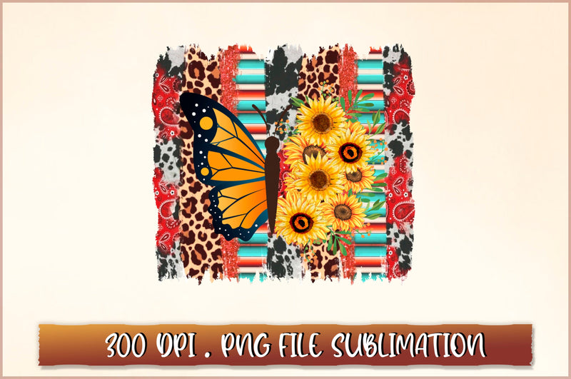 Leopard Sunflower and Butterfly Sublimation, Clipart PNG SVG Shetara Begum 