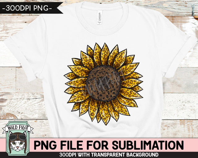 Leopard Sunflower SUBLIMATION Design PNG, Leopard Sunflower Sublimation, Sunflower PNG Sublimation Designs, Leopard Sunflower Printable Sublimation Wild Pilot 