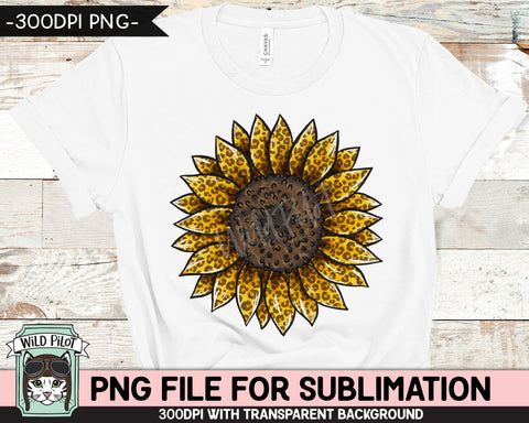 Leopard Sunflower SUBLIMATION Design PNG, Leopard Sunflower Sublimation, Sunflower PNG Sublimation Designs, Leopard Sunflower Printable Sublimation Wild Pilot 