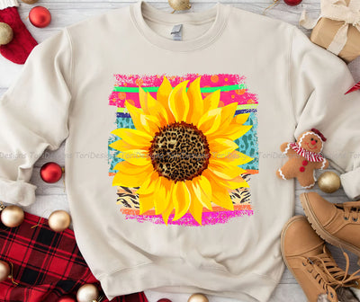 Leopard Sunflower Sublimation Design PNG, Western Sunflower png, Leopard Sunflower png Sublimation ToriDesigns 