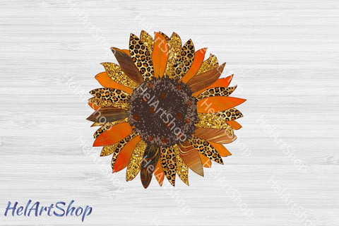 Leopard Sunflower Sublimation PNG Sublimation _HelArtShop_ 