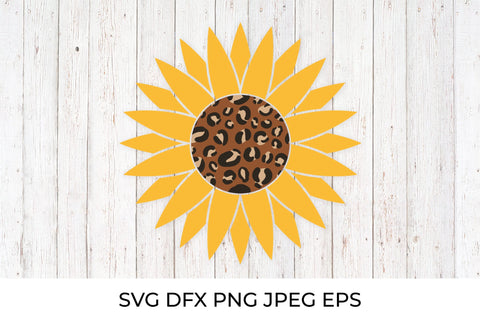 Leopard sunflower SVG. Fall clipart. Autumn decorations SVG LaBelezoka 