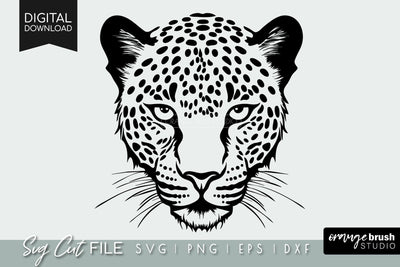 Leopard SVG | Leopard Head Cut File | Cheetah SVG SVG OrangeBrushStudio 