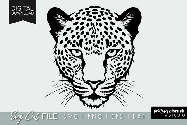Leopard SVG | Leopard Head Cut File | Cheetah SVG SVG OrangeBrushStudio 
