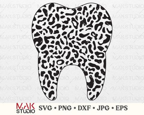 Leopard tooth dental svg, Tooth svg, Dental svg, Dentist svg, Teeth svg, Dental hygienist svg, Dental assistant svg, Tooth dxf, Dentist gift SVG MAKStudion 