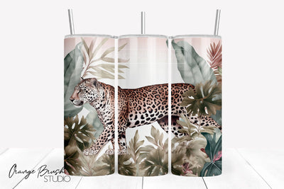 Leopard Tumbler Sublimation Summer Tumbler Wrap PNG Sublimation OrangeBrushStudio 