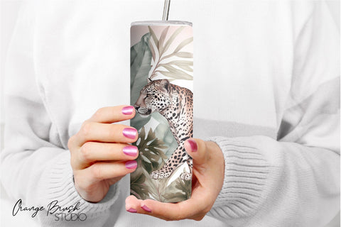 Leopard Tumbler Sublimation Summer Tumbler Wrap PNG Sublimation OrangeBrushStudio 