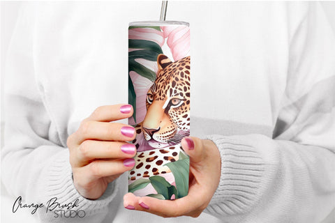 Leopard Tumbler Sublimation Summer Tumbler Wrap PNG Sublimation OrangeBrushStudio 