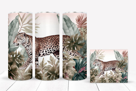 Leopard Tumbler Sublimation Summer Tumbler Wrap PNG Sublimation OrangeBrushStudio 