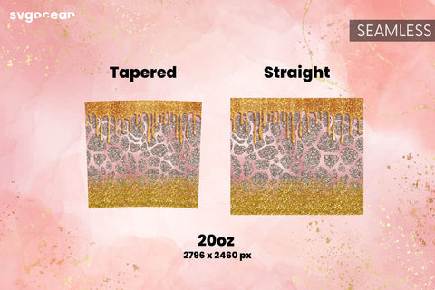 Leopard Tumbler Wrap | Skinny 20 oz | Tapered | Straight Sublimation SvgOcean 