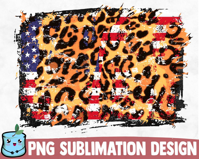 Leopard USA Flag Sublimation Background SVG MintyMarshmallows 