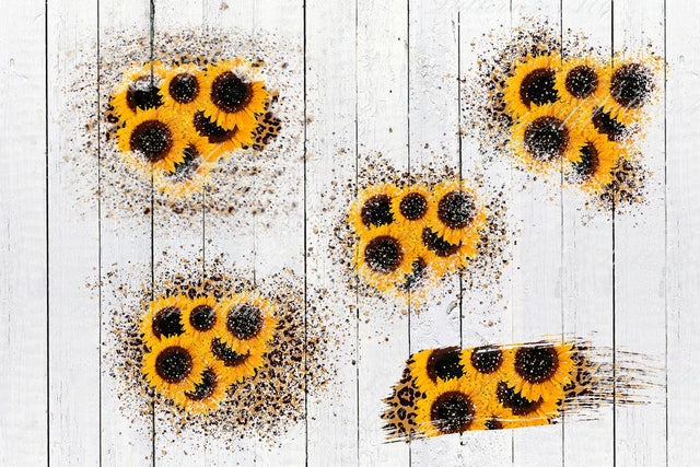 Leopard with sunflower Sublimation,leopard digital background,Sunflower splashes patches,Distressed Sunflower Sublimation Bleach Patches PNG Sublimation ArtStudio 