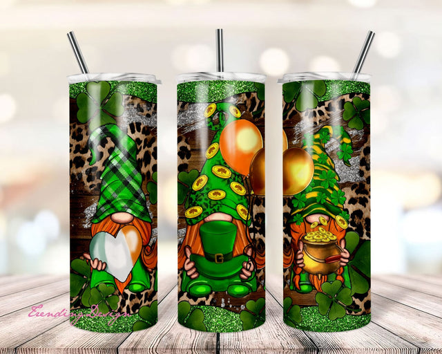 Leprechaun Gnomes St. Patrick's Day 20 oz. Skinny Tumbler PNG Sublimation Design, Irish Day Tumbler Wrap, Paddy's Day Tumbler Png Downloads Sublimation TrendingDesign 