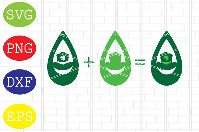 Leprechaun Hat Earrings (2) Svg, Patrick's Day Svg, Png, Eps, Dxf Files SVG DigitalSvgFiles 