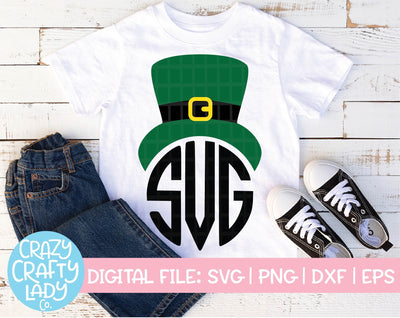 Leprechaun Hat Monogram Frame SVG Crazy Crafty Lady Co. 