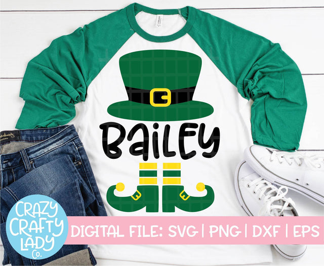 Leprechaun Hat & Shoes Monogram Frame SVG Crazy Crafty Lady Co. 