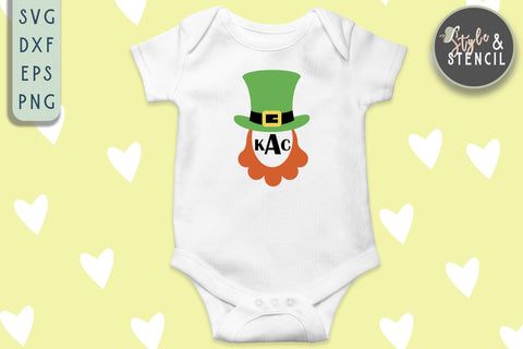 Leprechaun SVG - Leprechaun Hat and Beard SVG Style and Stencil 