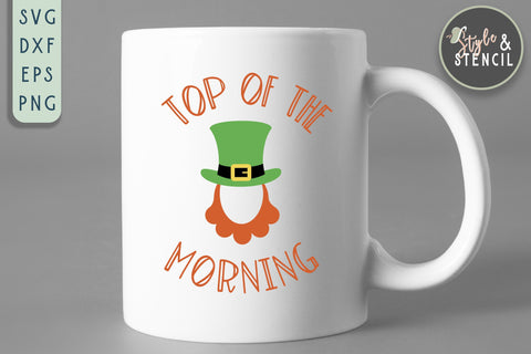 Leprechaun SVG - Leprechaun Hat and Beard SVG Style and Stencil 