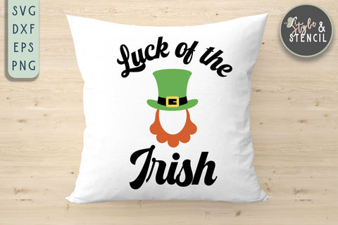 Leprechaun SVG - Leprechaun Hat and Beard SVG Style and Stencil 