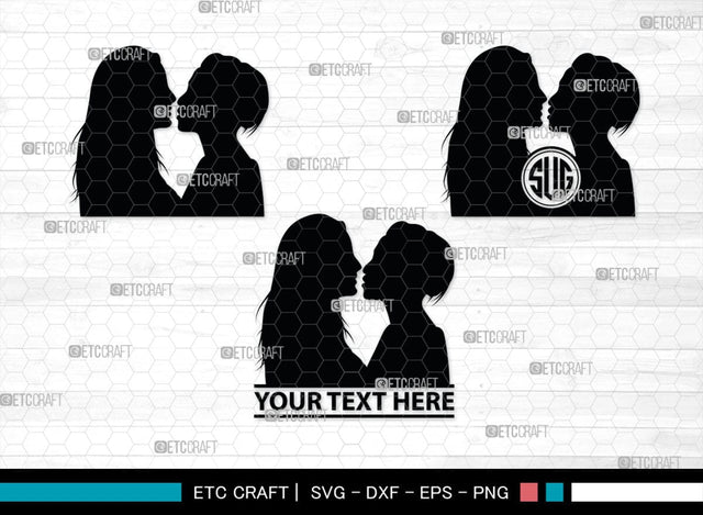 Lesbian Couple Monogram, Lesbian Couple Silhouette, Lesbian Couple SVG, Couple Svg, Homosexual Svg, Woman Lovers Svg, SB00374 SVG ETC Craft 