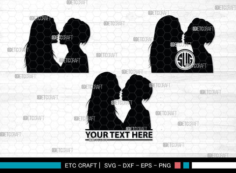 Lesbian Couple Monogram, Lesbian Couple Silhouette, Lesbian Couple SVG, Couple Svg, Homosexual Svg, Woman Lovers Svg, SB00374 SVG ETC Craft 