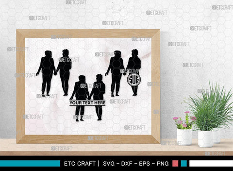 Lesbian Couple Monogram, Lesbian Couple Silhouette, Lesbian Couple SVG, Couple Svg, Homosexual Svg, Woman Lovers Svg, SB00374 SVG ETC Craft 