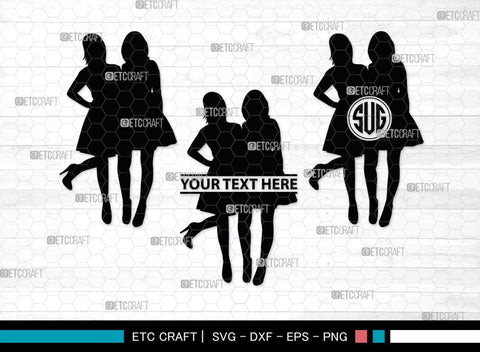Lesbian Couple Monogram, Lesbian Couple Silhouette, Lesbian Couple SVG, Couple Svg, Homosexual Svg, Woman Lovers Svg, SB00374 SVG ETC Craft 